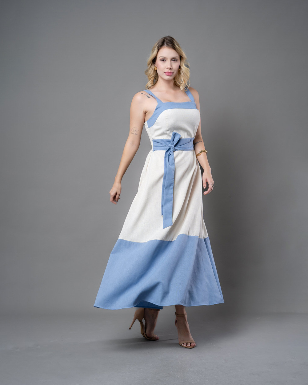 Vestido Linho Midi  3001