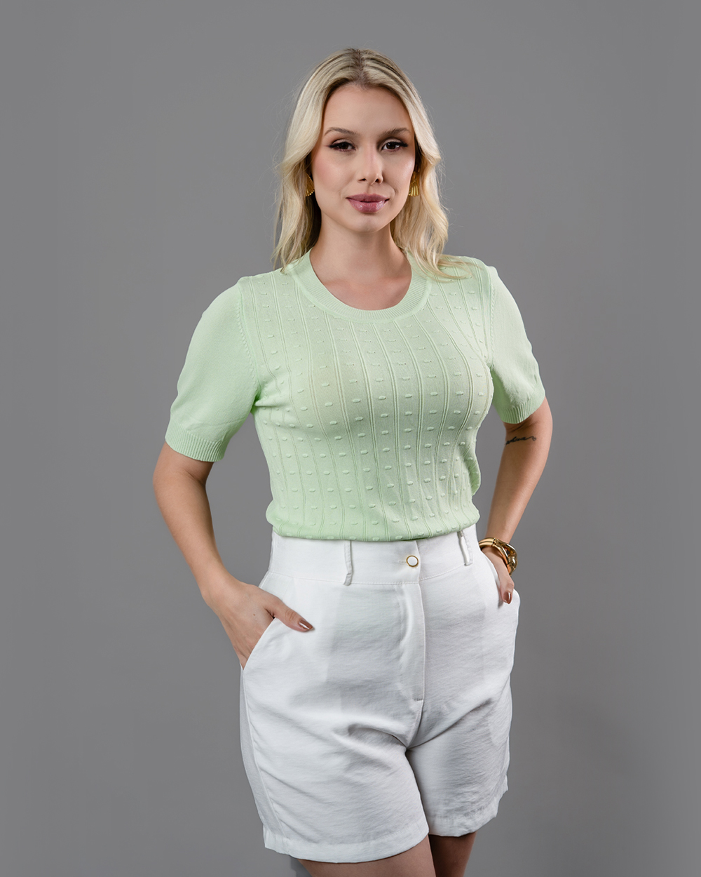 Blusa Modal Pontilhada  ZL309