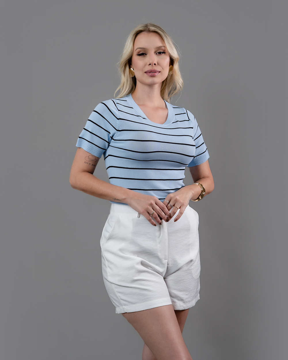 Blusa Modal Listras  L6208